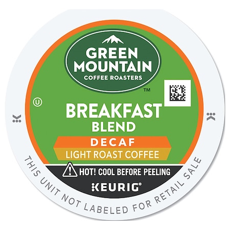 Coffee, Breakfast Blend Decaf, Pod, Decaffeinated, Ground, 7.44 oz, 24 PK MPN:7522
