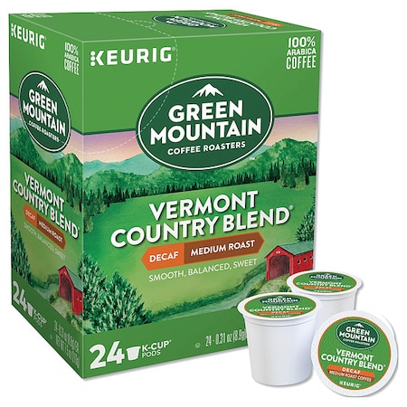 Coffee, Vermont Country Blend Decaf, Pod, Decaffeinated, Ground, 7.44 oz, 24 PK MPN:7602