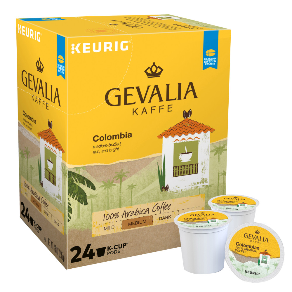 Gevalia Single-Serve Coffee K-Cup, Medium Roast, Columbian, Carton Of 24 MPN:10611247353049