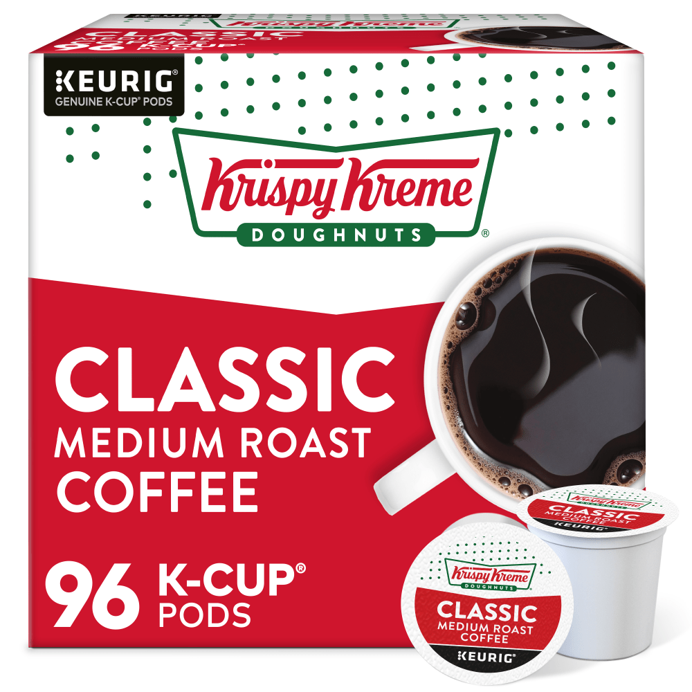 Krispy Kreme Classic Coffee Keurig Single Serve K-Cup Pods, Medium Roast, 24 Pods Per Pack, Case Of 4 Packs MPN:5000330036