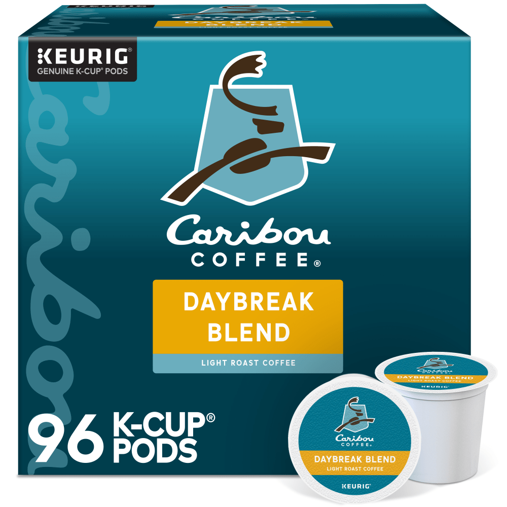 Caribou Coffee Daybreak Blend Keurig Single-Serve K-Cup Pods, Light Roast, 24 Pods Per Pack, Case Of 4 Packs MPN:5000330136