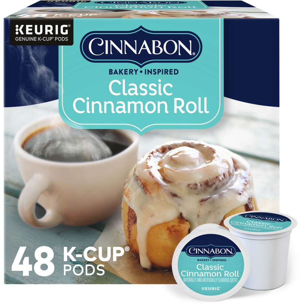 Cinnabon Classic Cinnamon Roll Keurig Single-Serve K-Cup Pods, Light Roast Coffee, Pack Of 48 Pods MPN:5000331016