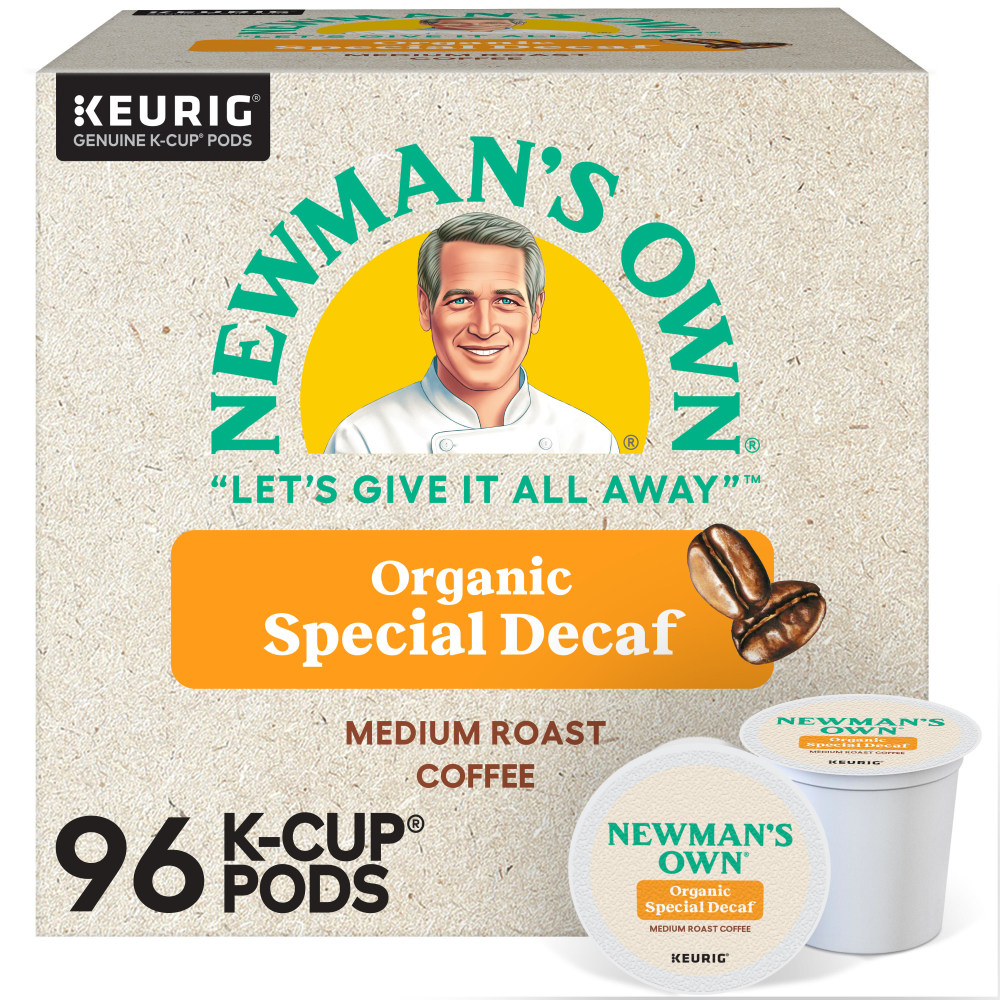 Newmans Own Organics Special Blend Decaf Coffee Keurig Single-Serve K-Cup Pods, Medium Roast, 24 Pods Per Pack, Case Of 4 Packs MPN:5000351722