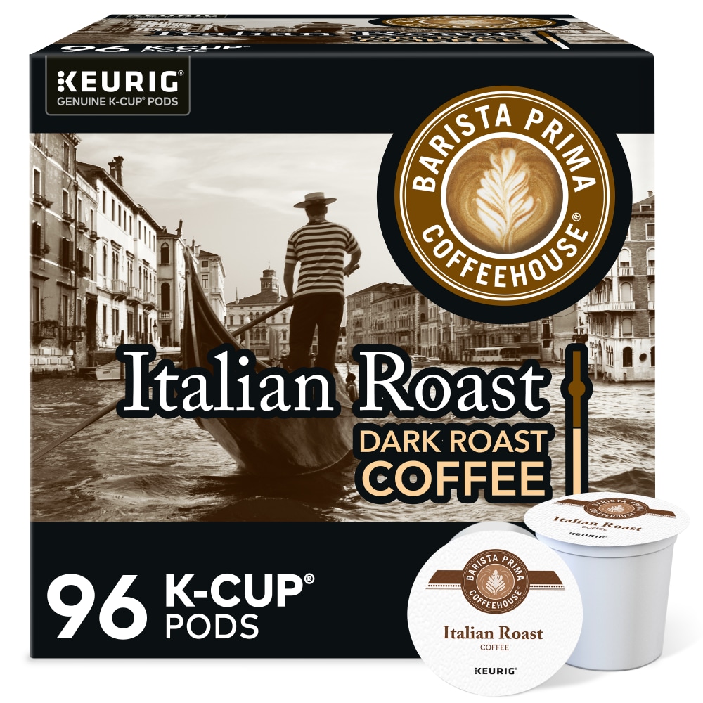 Barista Prima Coffeehouse Italian Roast Keurig Single Serve K-Cup Pods, Dark Roast, 24 Pods Per Pack, Case Of 4 Packs MPN:5000355673