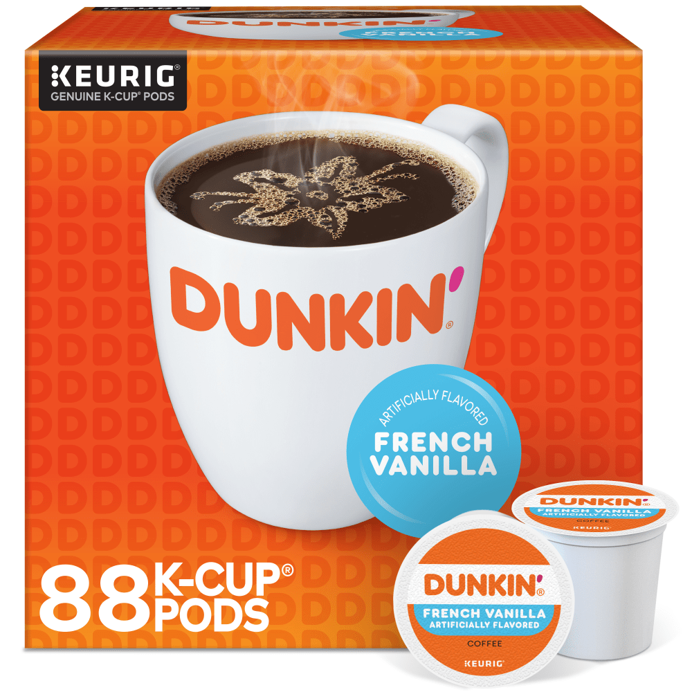 Dunkin Donuts French Vanilla Keurig Single Serve K-Cup Pods, Light Roast, 22 Pods Per Pack, Case Of 4 Packs MPN:5000363272