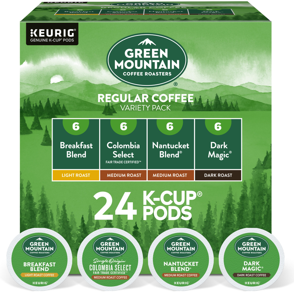 Green Mountain Coffee Single-Serve Coffee K-Cup, Regular Variety Pack, Carton Of 24 MPN:6501