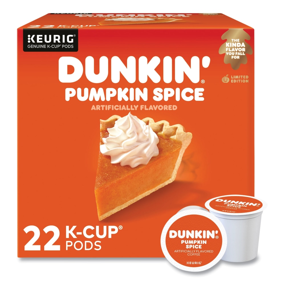 Dunkin Donuts Dunkin Donuts K Cup Pods, Pumpkin Spice, Box Of 22 Pods MPN:7596