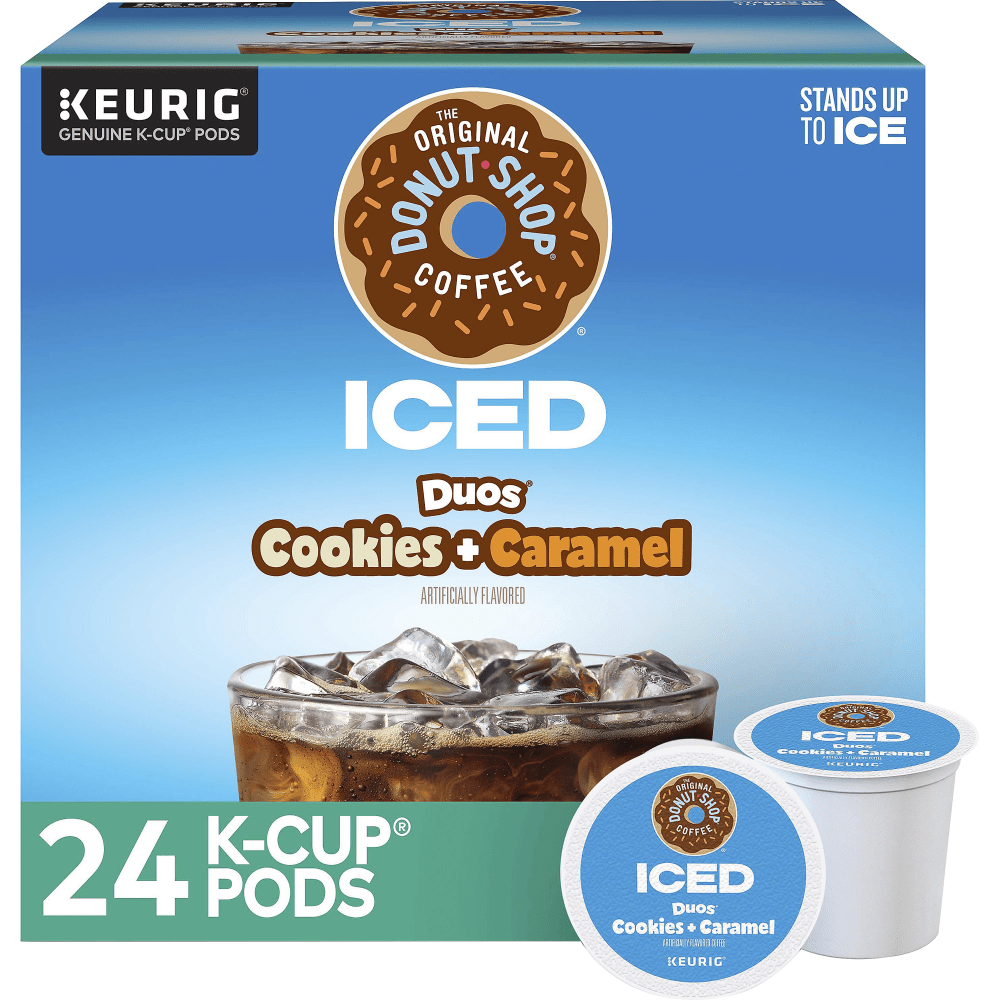 The Original Donut Shop K-Cup Iced Duos Cookies & Caramel Medium Roast Coffee K-Cups, Box Of 24 K-Cups MPN:9881