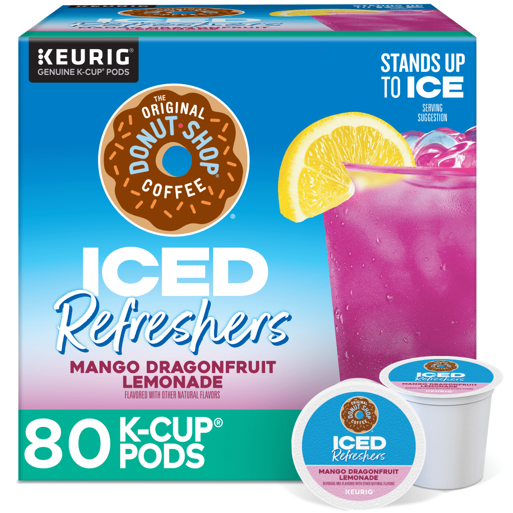 The Original Donut Shop Iced Refreshers Keurig Single Serve K-Cup Pods, Mango Dragonfruit Lemonade, 20 Pods Per Pack, Case Of 4 Packs MPN:5000382824