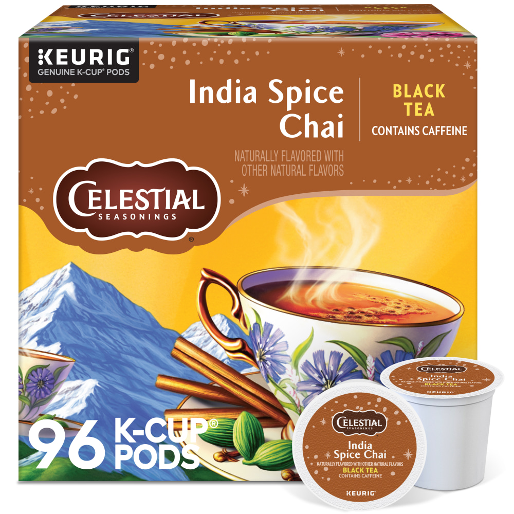Celestial Seasonings India Spice Chai Keurig Single Serve K-Cup Pods, 24 Pods Per Pack, Case Of 4 Packs MPN:5000330013