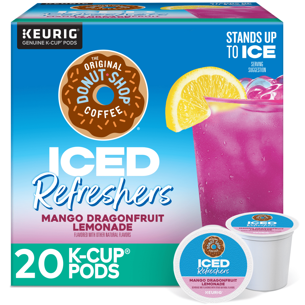 The Original Donut Shop Iced Refresher Keurig Single Serve K-Cup Pods, 12.6 Oz, Mango Dragonfruit Lemonade Flavor, Box Of 20 Pods MPN:5000382824EA