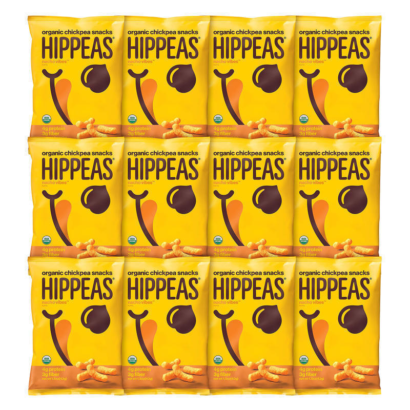 HIPPEAS Organic Chickpea Puffs Nacho Vibes, 1.5 Oz Bags, Pack Of 12 Bags MPN:07624