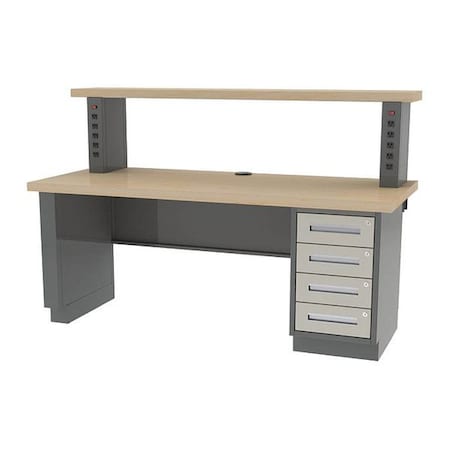 Pre Engineered Work Stations Workstation, AC Riser Shelf, 7ft. Lab Hght, 30