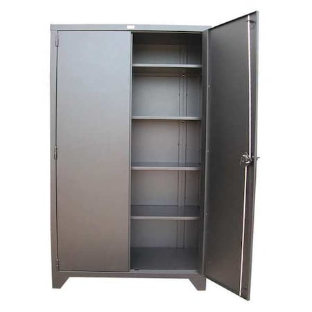 Shelving Storage Cabinet, 82 in H, 60 in W, 18 in D, Swing, Padlock Hasp, Dark Gray, 4 Shelves MPN:MDC-6018-82