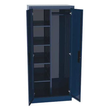 Combo Wardrobe Storage Cabinet, 72 in H, 36 in W, 24 in D, Recessed Pull, Keyed, Dark Gray MPN:WC4-3672