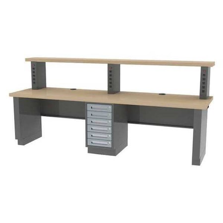 Butcher Block, 96 in W, 35 3/4 in Height, 1, 800 lb, Panel/Pedestal MPN:DTL-8ACA-Z