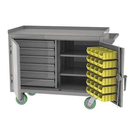 Mobile Bench, 6 Drawer/Shelf, 48