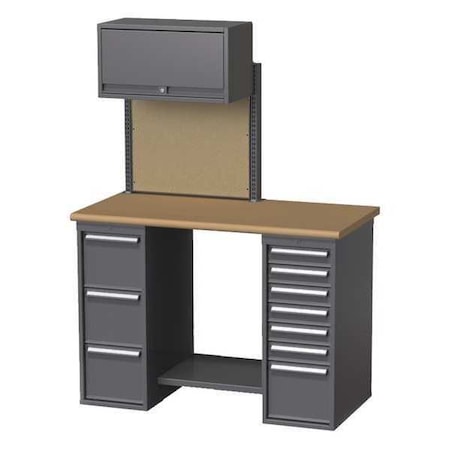 Butcher Block, 60 in W, 29 3/4 in Height, 1, 800 lb, Pedestal MPN:IHL-TEAM LEADER BENCH