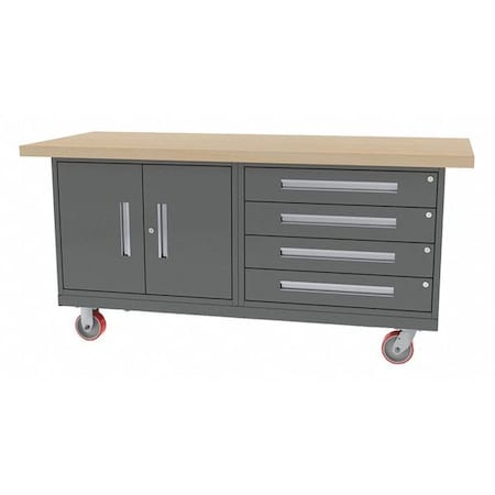 Mobile Cab Bench, Butcher Block, 72