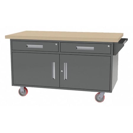 Mobile Cab Bench, Butcher Block, 60