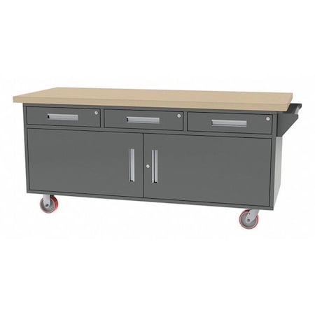 Mobile Cab Bench, Butcher Block, 75