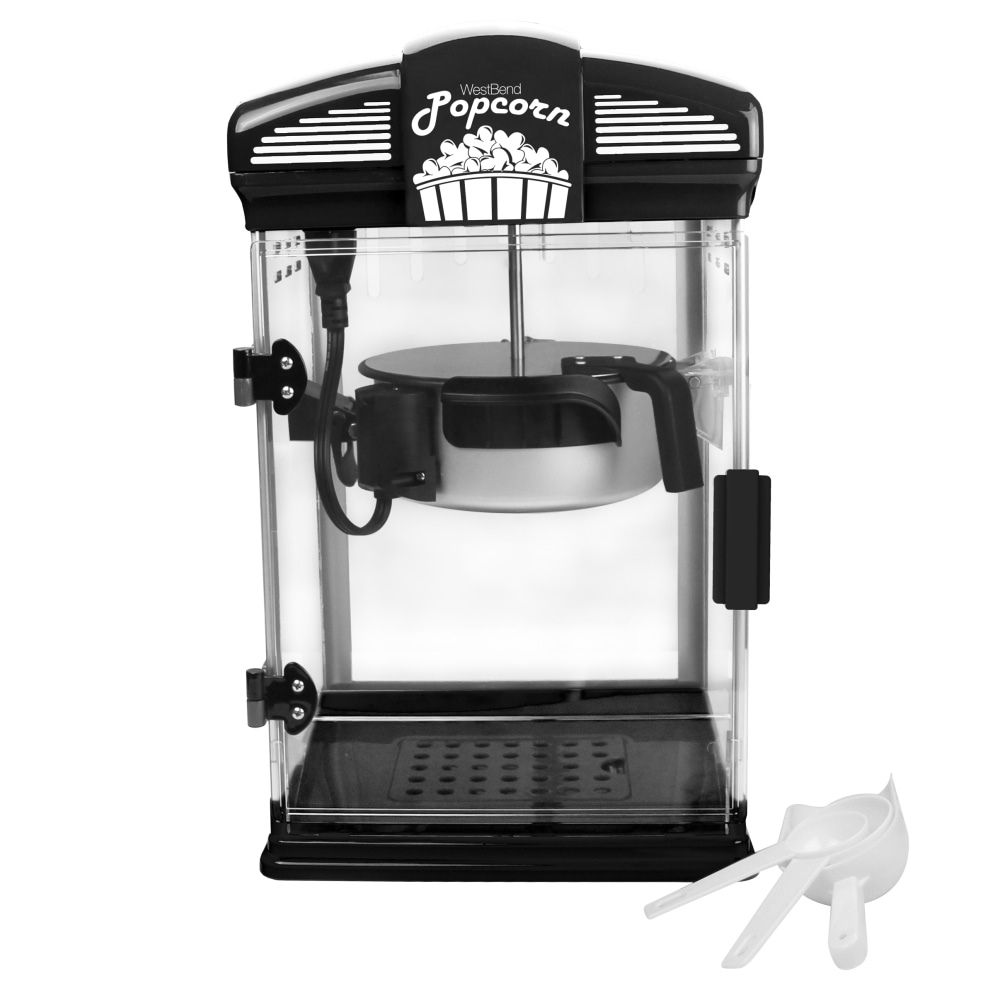 West Bend Popcorn Maker, 17-3/4inH x 10-11/16inW x 10-7/8inD, Black MPN:82515B
