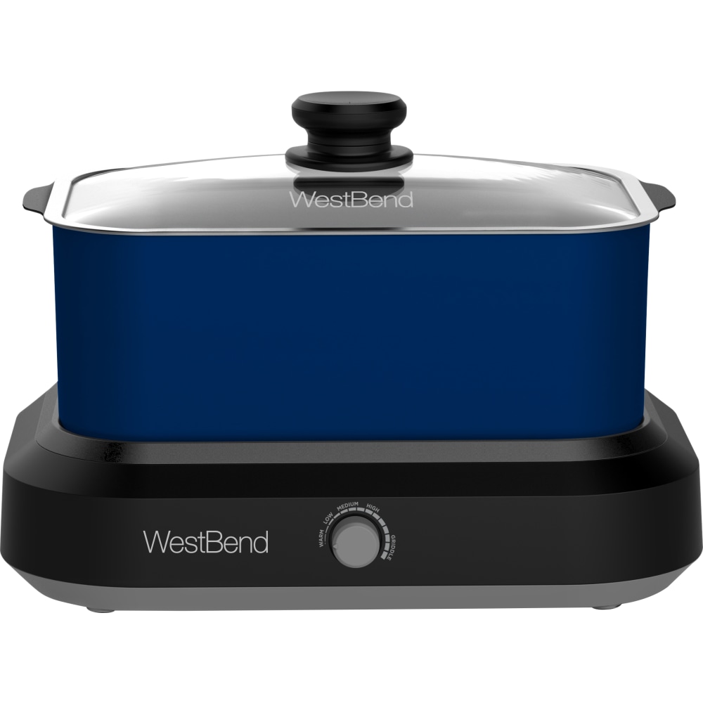 West Bend 5-Quart Oblong Slow Cooker, Blue MPN:87905B