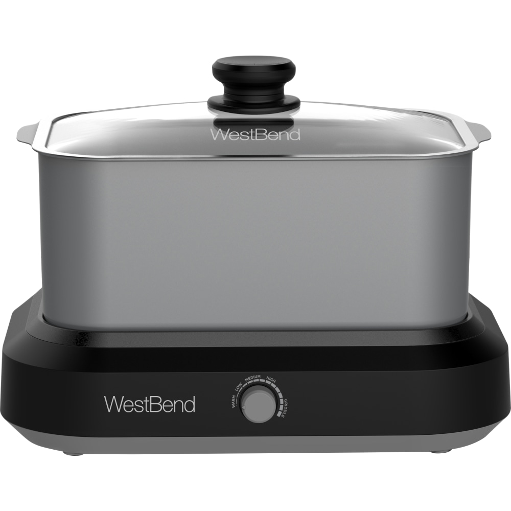 West Bend 6-Quart Oblong Slow Cooker, Silver MPN:87906