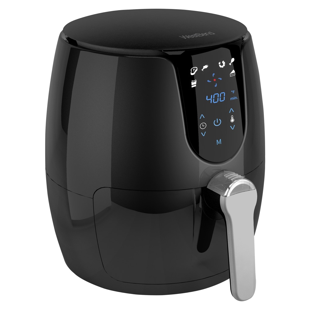 West Bend 3.7-Quart Air Fryer, 10-7/16in x 12-1/2in x 12-7/16in, Black MPN:AFWB37BK13