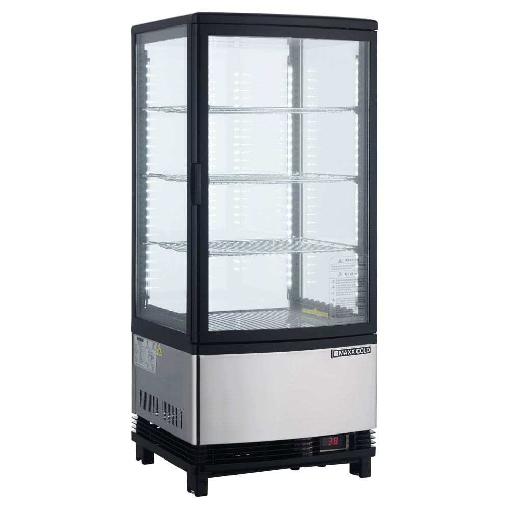 Edgecraft Maxx Cold MECR-31D 3 Cu Ft Countertop Refrigerated Merchandiser With Glass Door, Silver MPN:MECR-31D