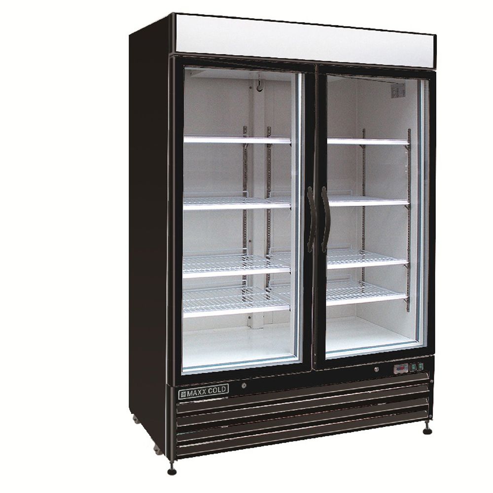 Edgecraft Maxx Cold MXM2-48RHC 48 Cu Ft 2-Section Glass Refrigerator With Self-Closing Doors, Silver MPN:MXM2-48RHC