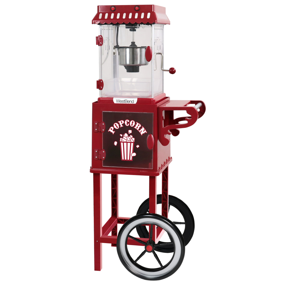West Bend Popcorn Cart Popcorn Maker, 45-5/16inH x 18-9/16inW x 15inD, Black MPN:PCMC20RD13
