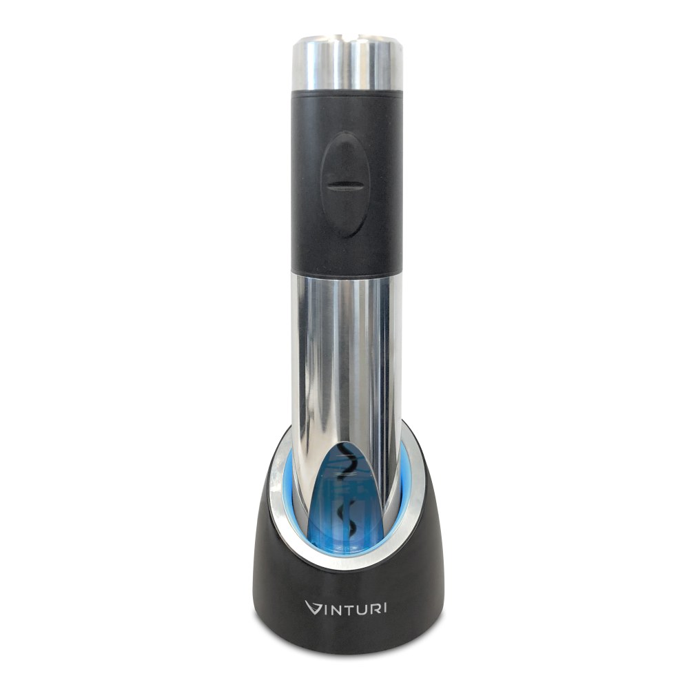 Edgecraft Vinturi Electric Rechargeable Wine Opener With Foil Cutter, Silver MPN:V9046