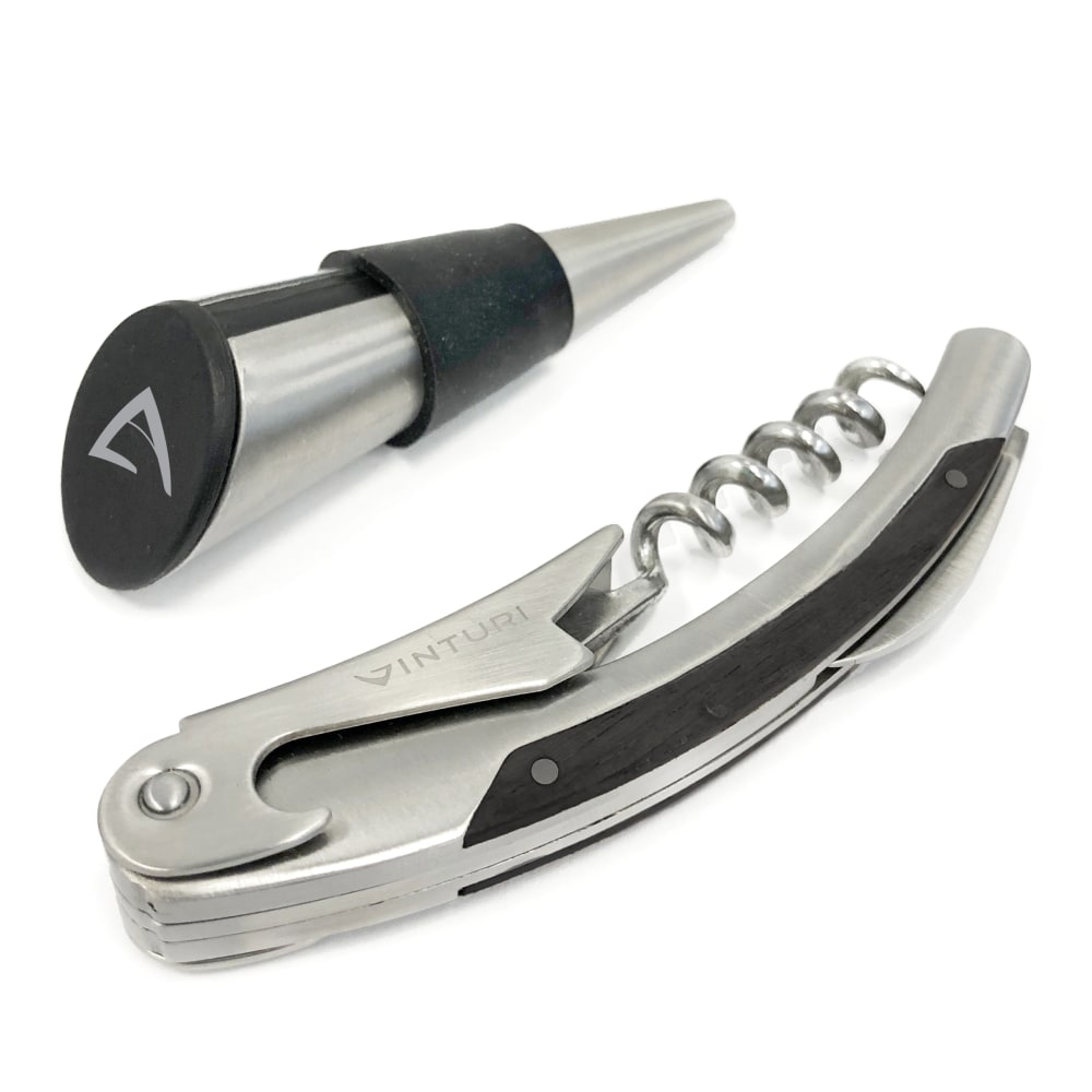 Edgecraft Vinturi Waiters Corkscrew With Bottle Stopper, Chrome MPN:V9067