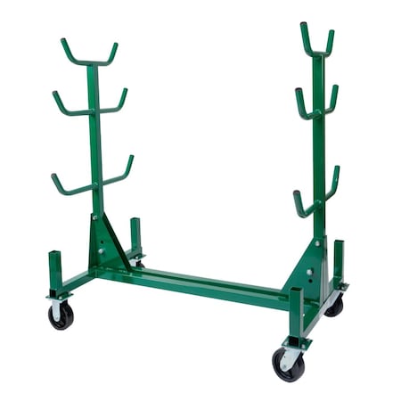 Mobile Bar & Pipe Rack, Green, 100 Load Capacity, 4 Levels MPN:668