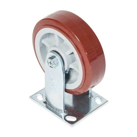 Plate Caster, Rigid, Polyurethane, 7 1/2