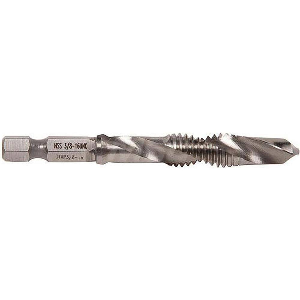 Combination Drill Tap: 3/8-16, 2 Flutes, High Speed Steel MPN:DTAP3/8-16