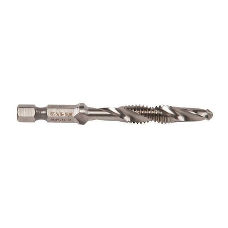 Drill, Tap, Countersink, 3-1/4in, 5/16