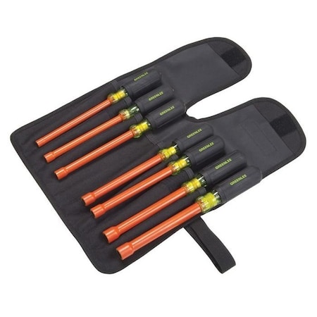 Nut Driver Set, 7 Pieces, SAE, Hollow, Ins MPN:0253-03NH-INS