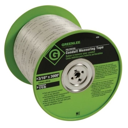 Measuring Tape, Conduit, 3000 Ft x 3/16 In MPN:435