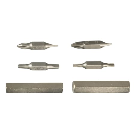 Driver Bit Set, 10 pcs, Steel, Shank-1/4