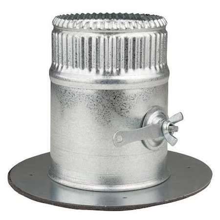 Collar W/Damper, 4 in Duct Dia, Galvanized Steel, 26 GA, 6 in W x MPN:GR6POCR4GA26D