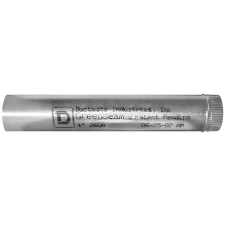 Round Rigid Ducts, 5 in Duct Dia, Galvanized Steel, 26 ga GA, 5 in W, 60