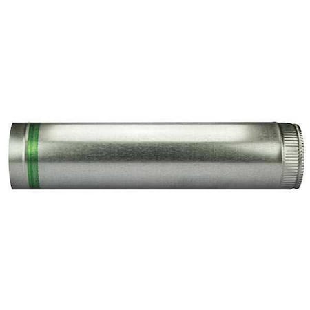 Round Rigid Ducts, 9 in Duct Dia, Galvanized Steel, 24 ga GA, 9 in W, 60
