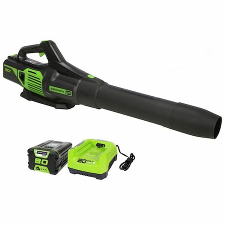 80 V Battery Powered Leaf Blower Kit, 730 cfm, 170 mph, Battery Included, 65 dBA MPN:2424402VT