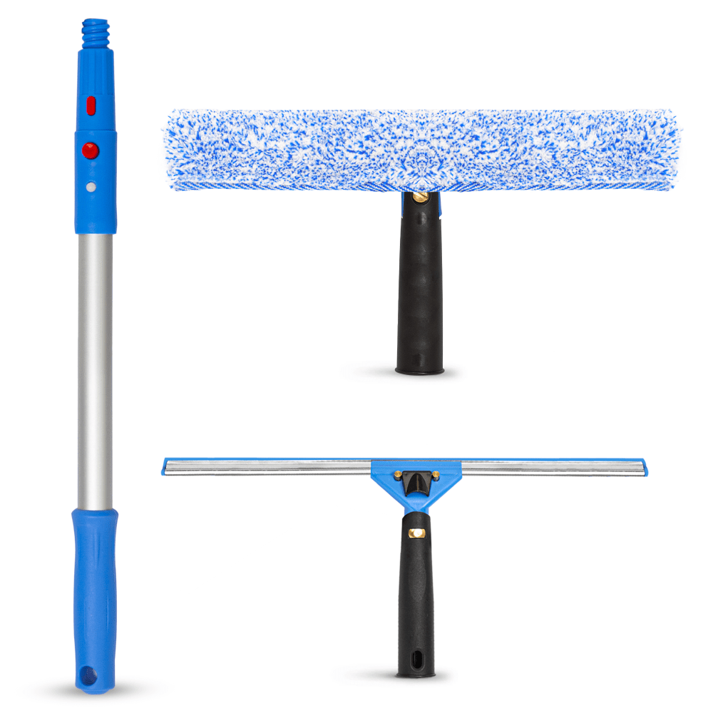 Gritt Commercial Pro Window Washing Kit With Squeegee, Washer And Pole, 14in Squeegee And Washer/20in Pole, Multicolor MPN:GRI138-OD