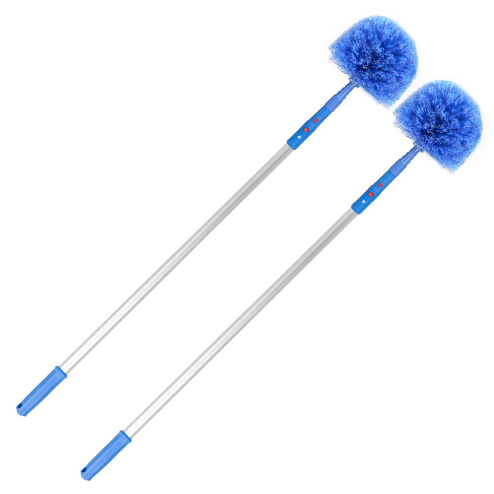 Gritt Commercial Cobweb Duster Brush With Telescopic Pole, 6-11/16in Brush/6ft Pole, Blue, Pack Of 2 MPN:GRI102-6F-2PK