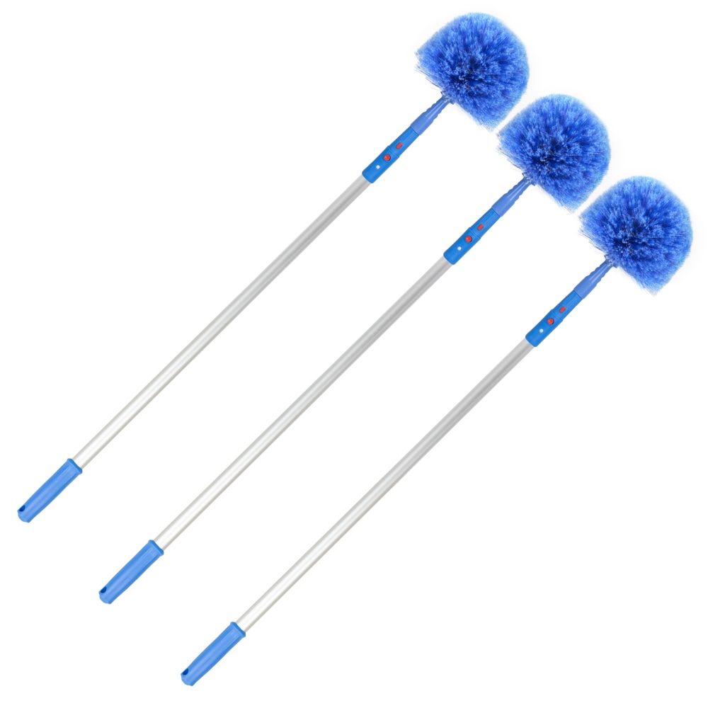 Gritt Commercial Cobweb Duster Brush With Telescopic Pole, 6-11/16in Brush/6ft Pole, Blue, Pack Of 3 MPN:GRI102-6F-3PK