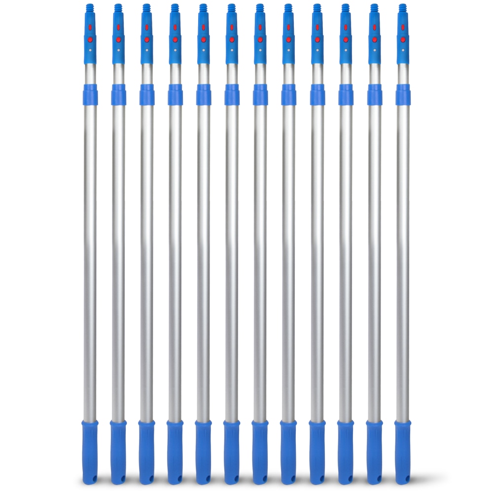 Gritt Commercial Telescopic Poles, 6ft, Blue/Silver, Pack Of 12 Poles MPN:GRI106-6F-12PK