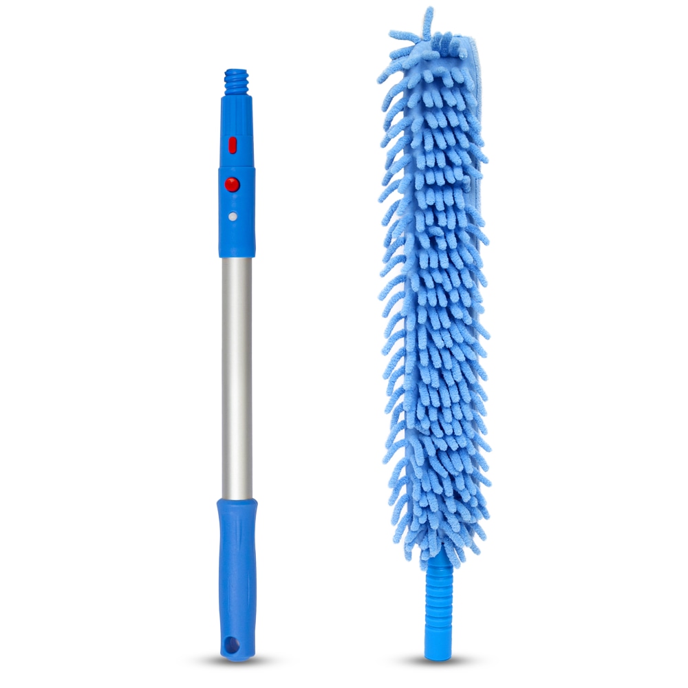 Gritt Commercial 22in Flexible Wand Duster With Microfiber/Chenille Sleeve And 20in Pole, Blue MPN:GRI175-20I